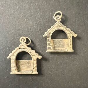 Two Sterling Silver Dog House Charms